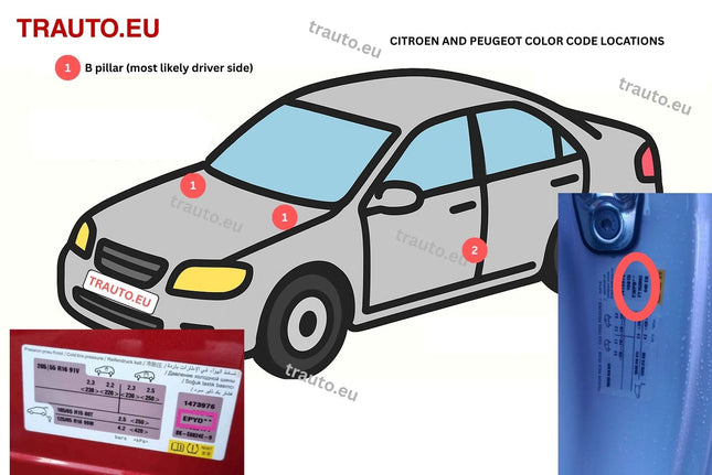 Guide how to find citroen and peugeot color code location