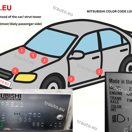 Guide how to find mitsubishi paint code 