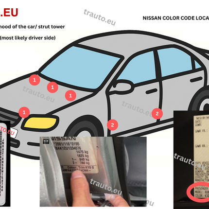 Guide how to find nissan color code location